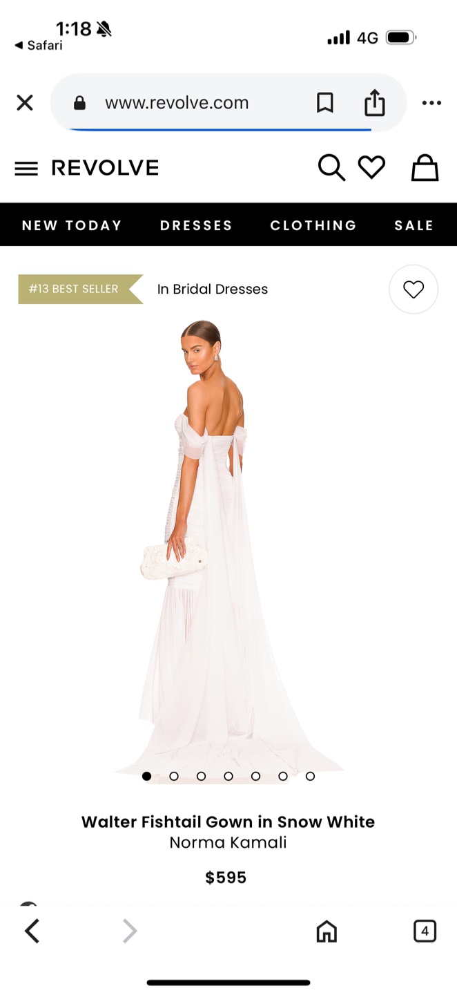 Norma Kamali Walter Fishtail Gown - Snow White - photo 2
