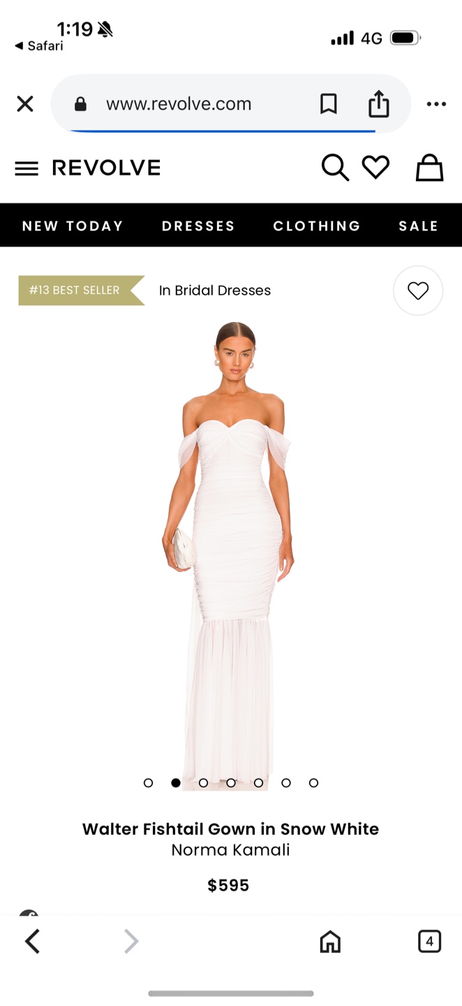 Norma Kamali Walter Fishtail Gown - Snow White - photo 3