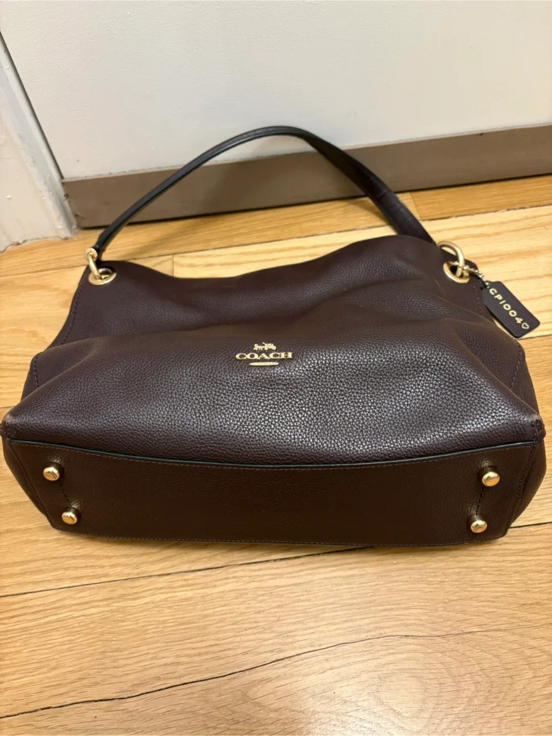 Coach Leather Shoulder Bag - Plum Color image indicator(4)