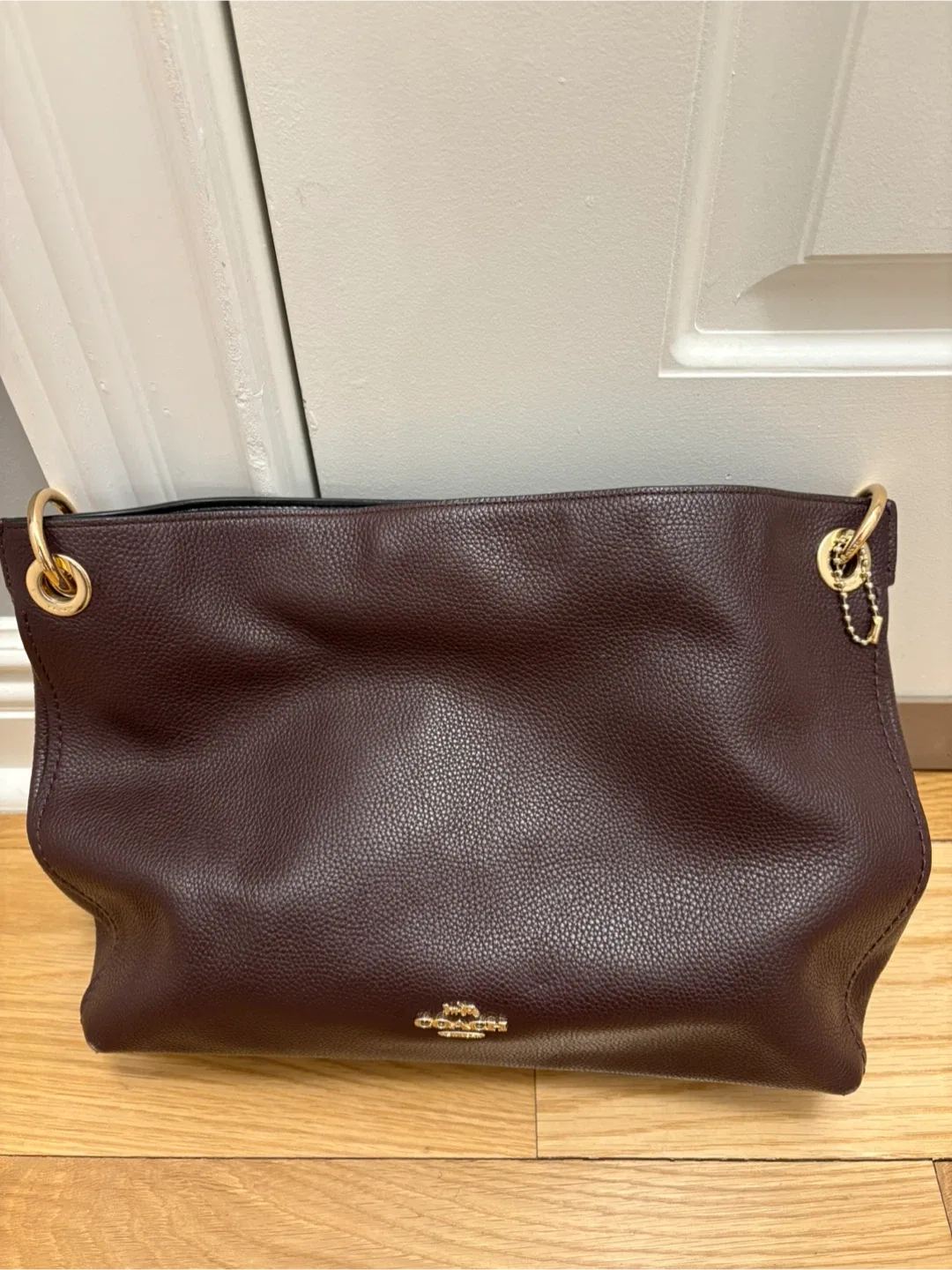 Coach Leather Shoulder Bag - Plum Color image indicator(3)