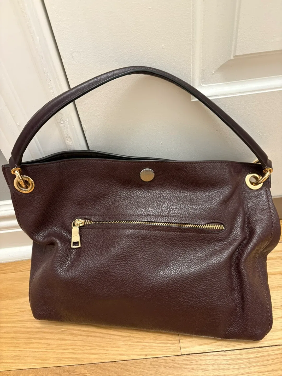 Coach Leather Shoulder Bag - Plum Color image indicator(2)