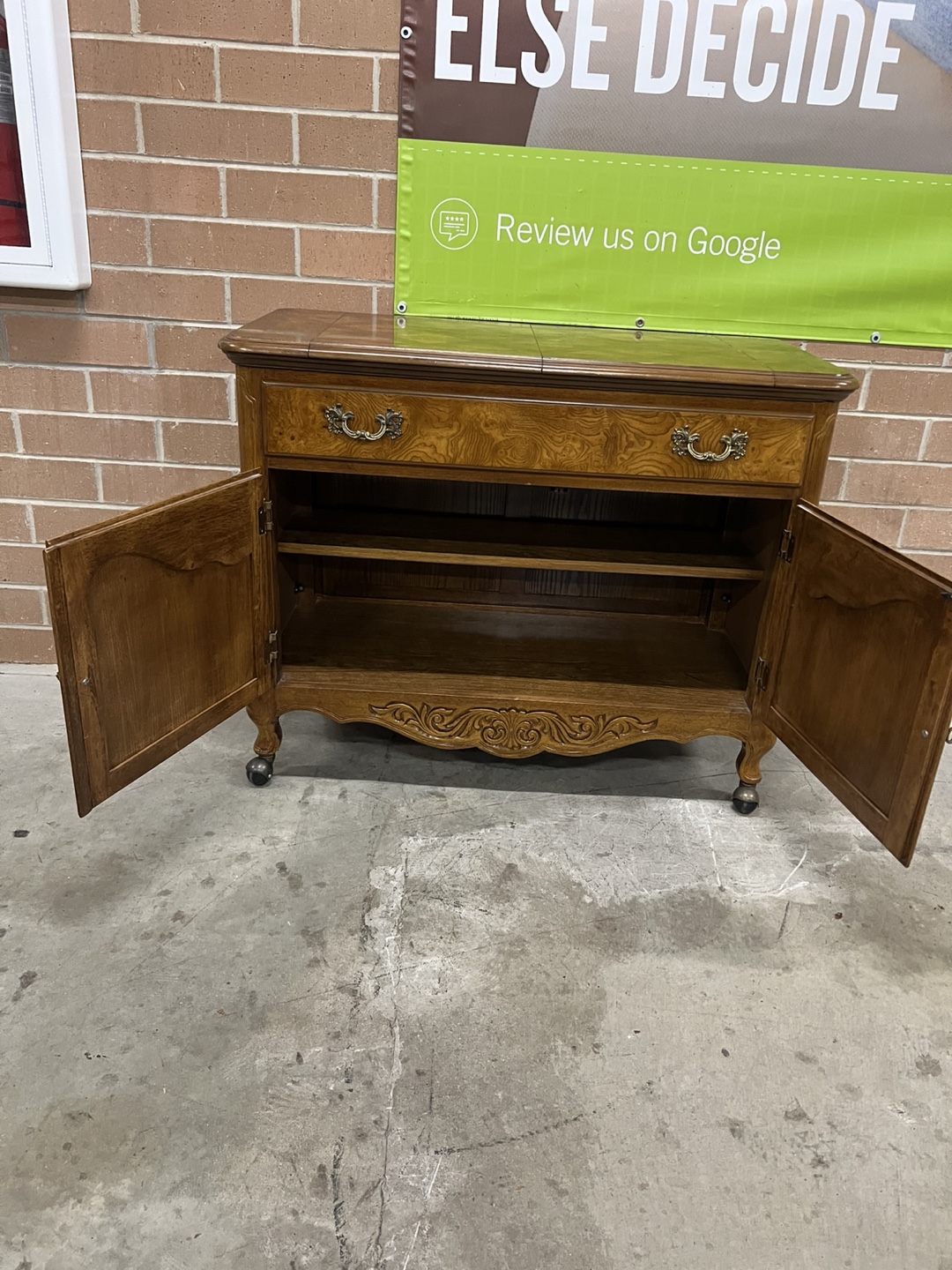 Cabinet with open Leaf Extensions, rolls on casters - photo 3