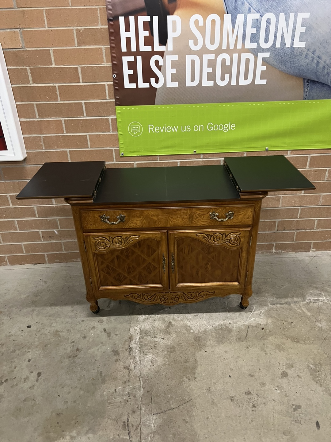 Cabinet with open Leaf Extensions, rolls on casters - photo 4