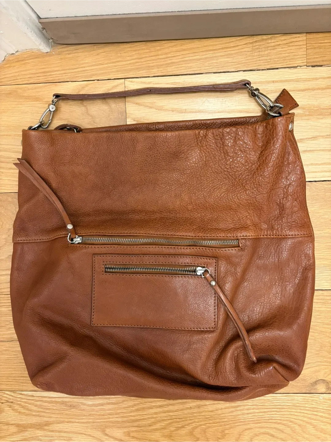 Frye Brown Leather Hobo Bag image indicator(2)