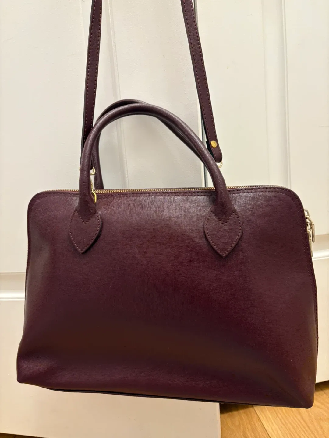 Burgundy Leather Satchel Handbag image indicator(3)