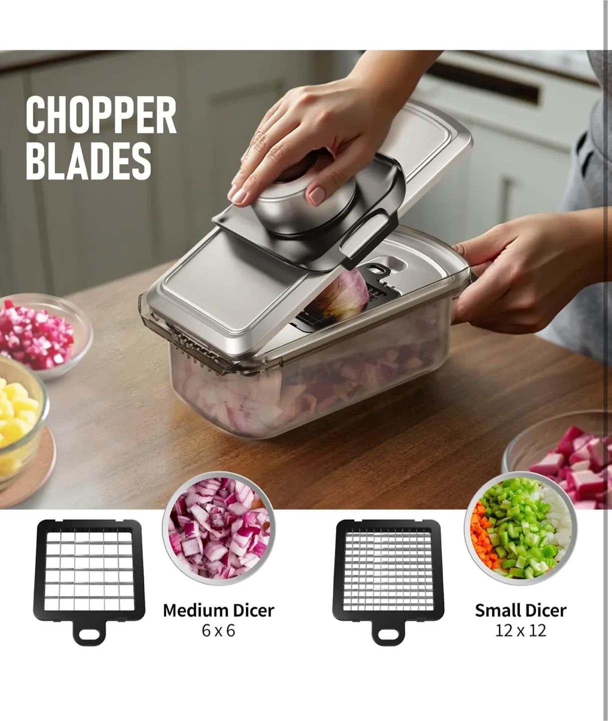 9 in 1 Stainless Steel Vegetable Chopper image indicator(3)