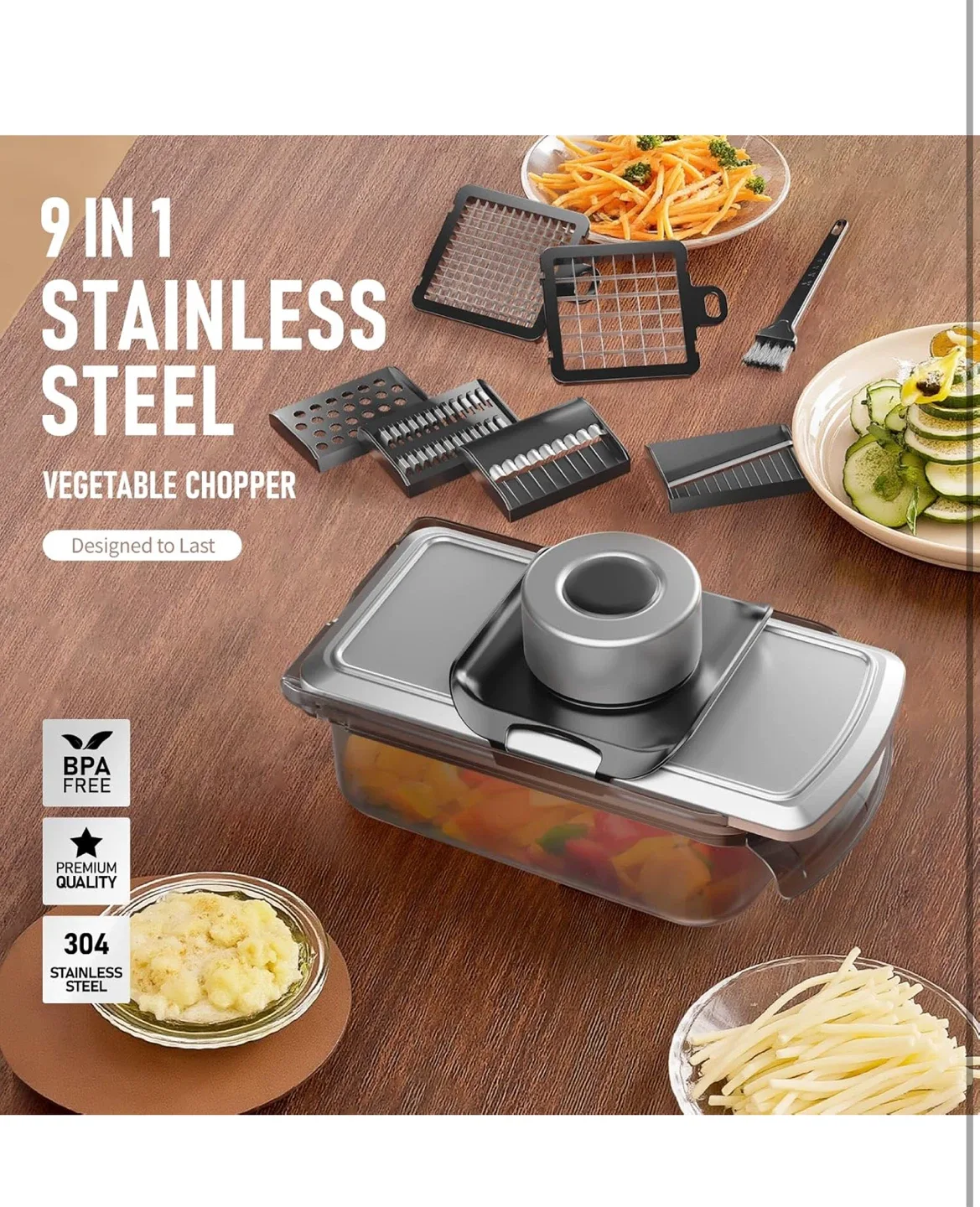 9 in 1 Stainless Steel Vegetable Chopper image indicator(2)