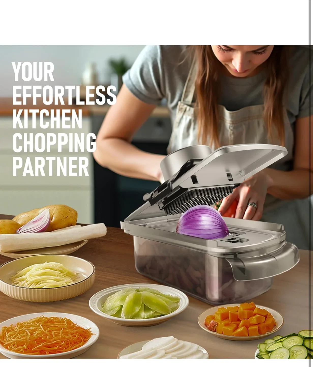 9 in 1 Stainless Steel Vegetable Chopper image indicator(8)