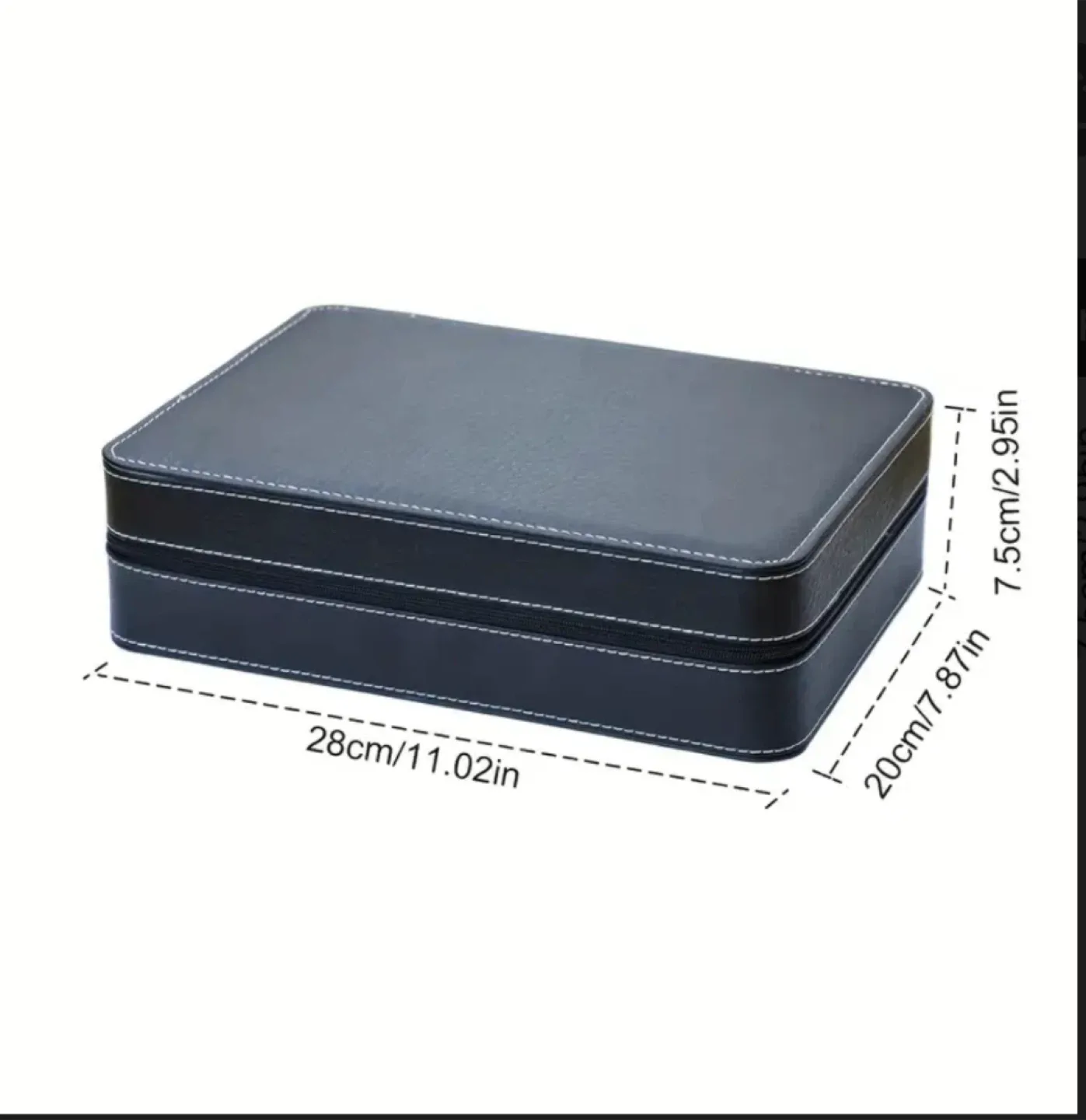 Black Leather 10-Slot Watch Box image indicator(2)