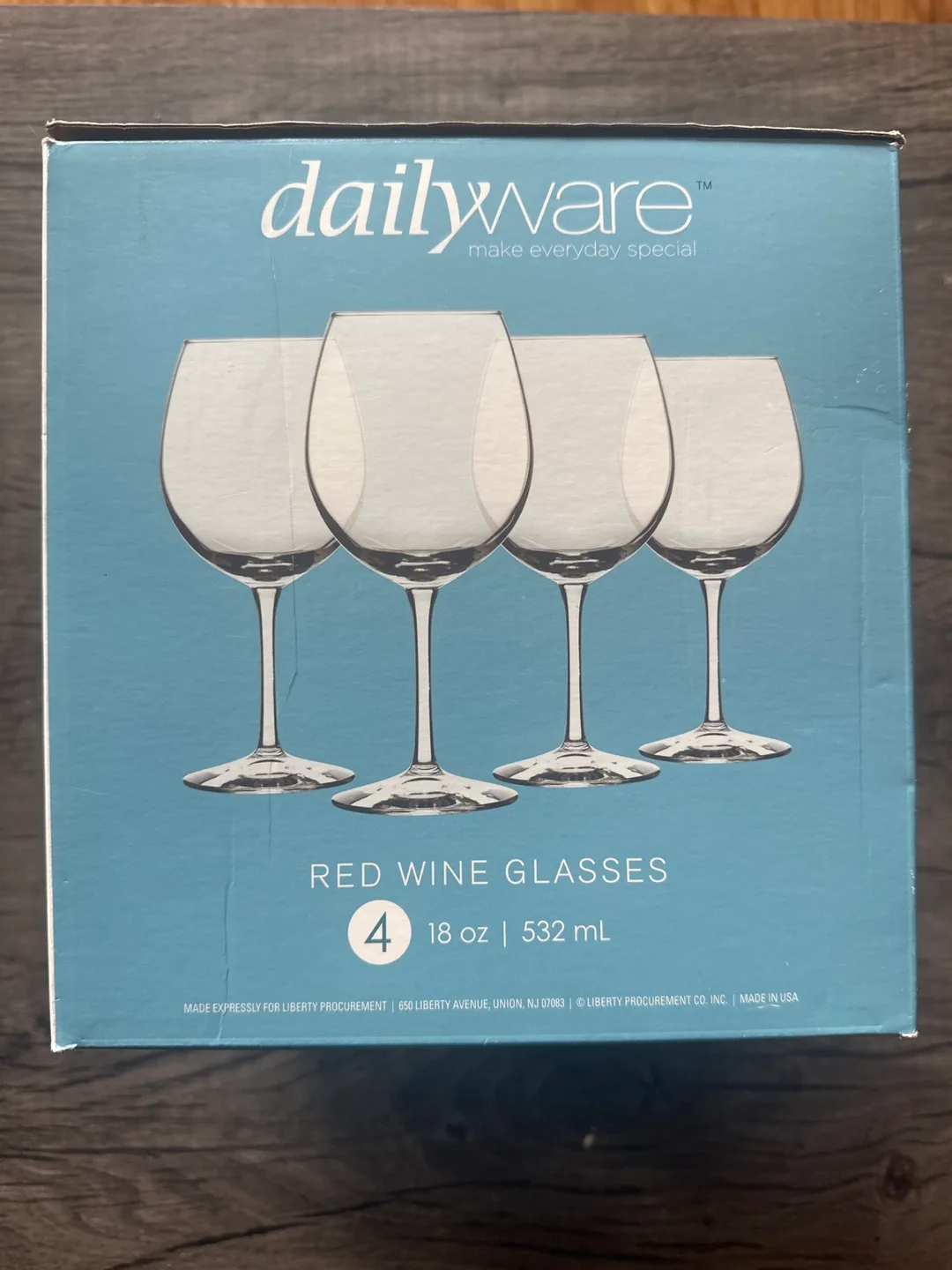 Dailyware Red Wine Glasses Set of 4