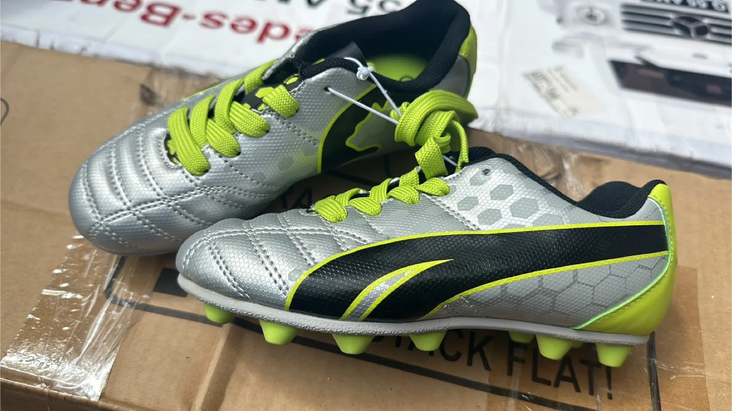 Puma Kids' Soccer Cleats - Silver & Lime Green