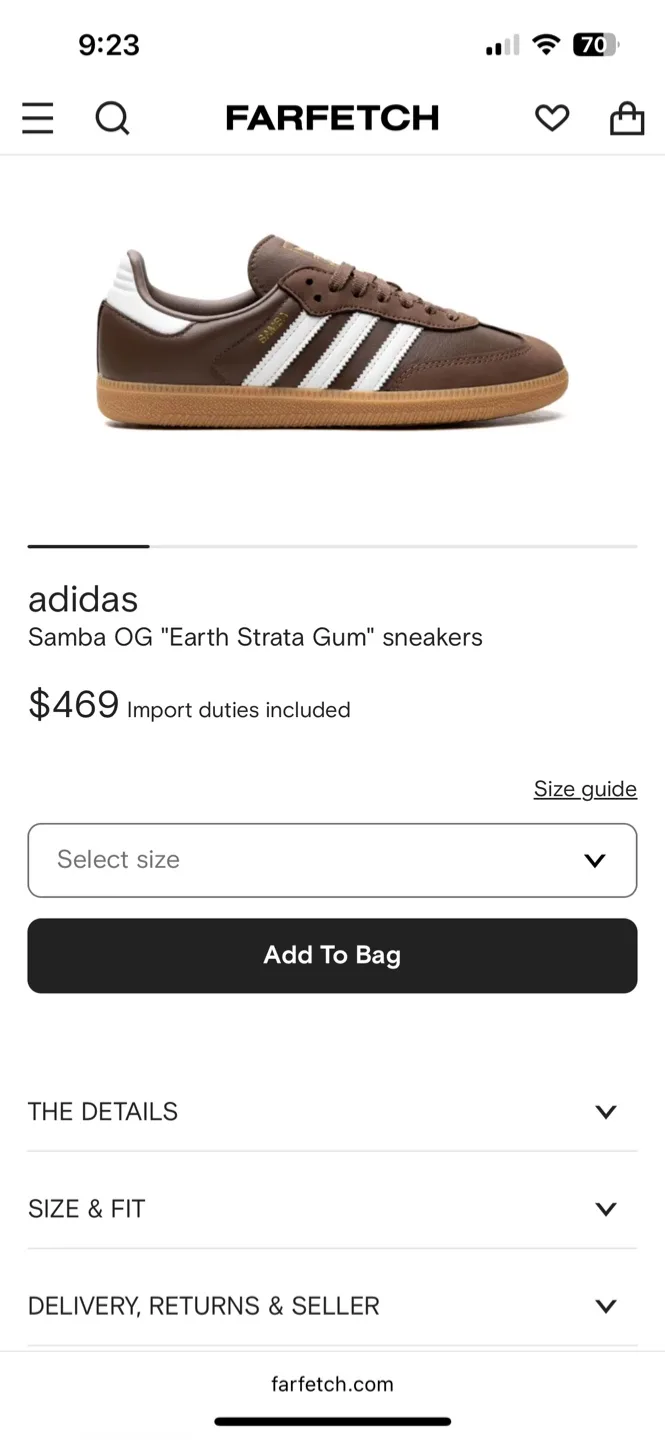 NWT Adidas Samba Earth Brown / GUM Leather Shoes image indicator(10)