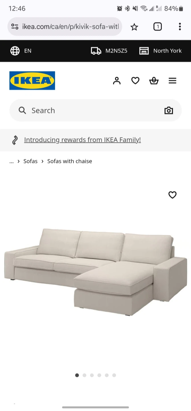 IKEA Kivik Sofa with Chaise - Tresund Light Beige - photo 2