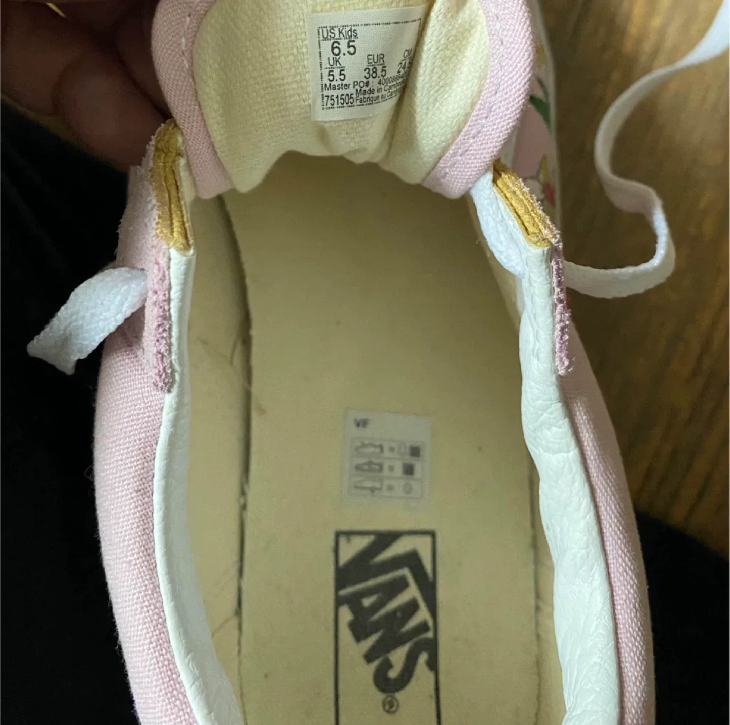 VANS old skool skate floral sz 6.5 kids/womens 8 image indicator(4)