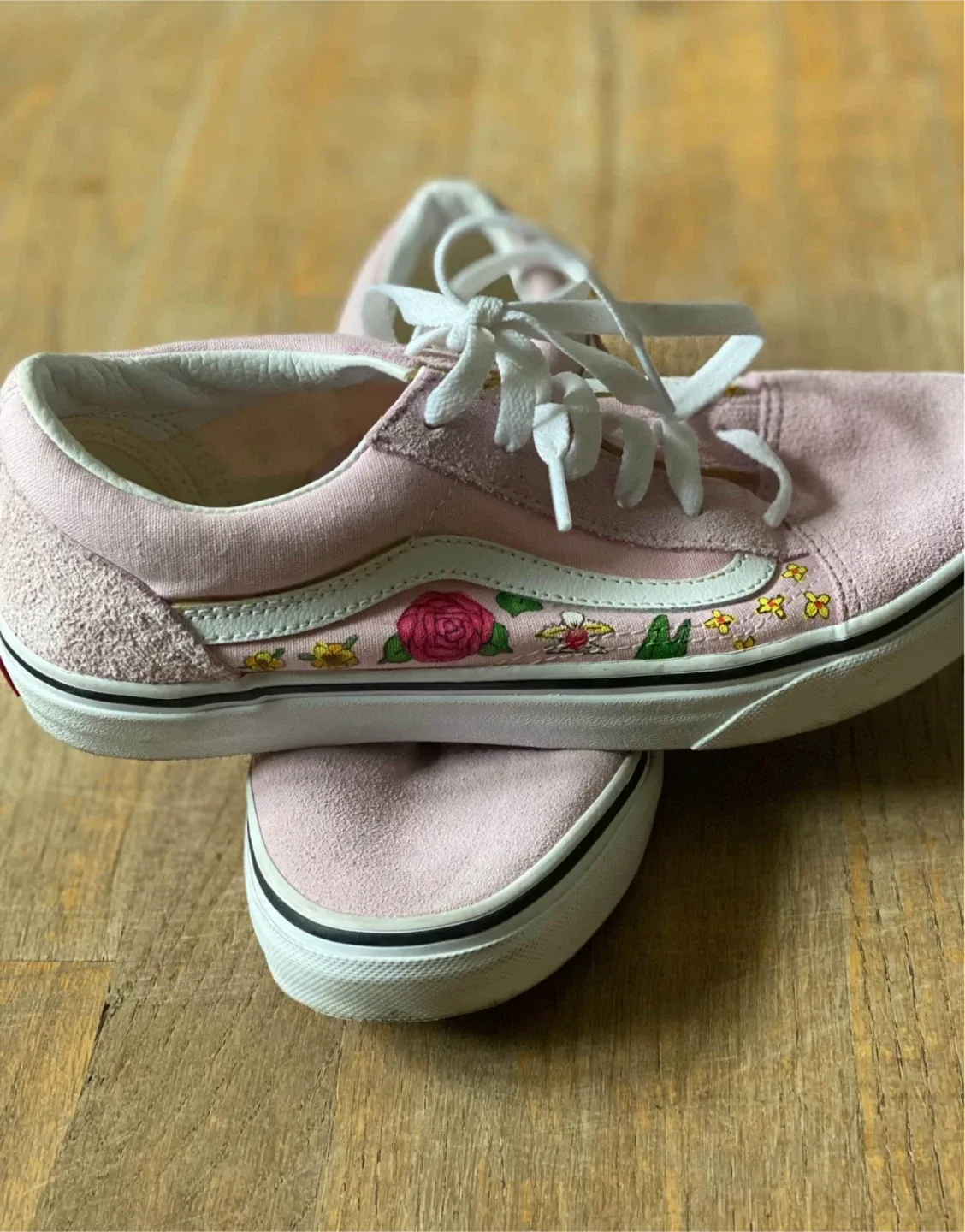 VANS old skool skate floral sz 6.5 kids/womens 8 image indicator(3)