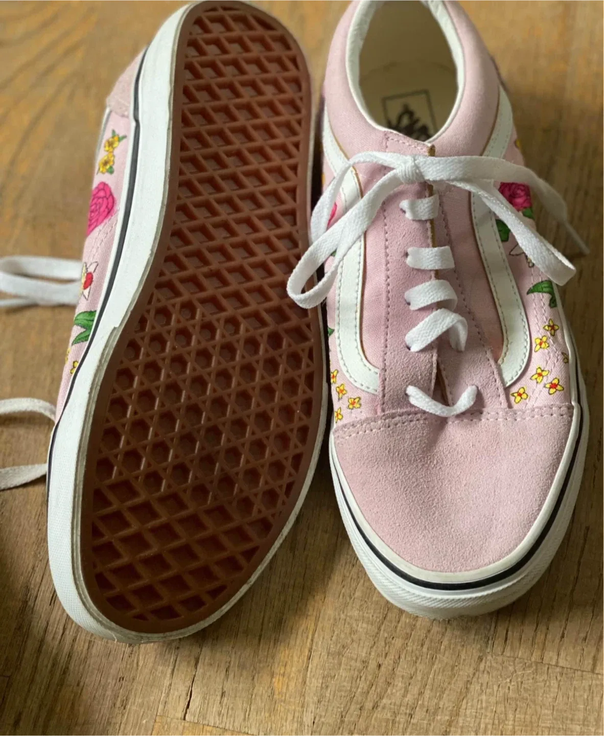 VANS old skool skate floral sz 6.5 kids/womens 8 image indicator(2)