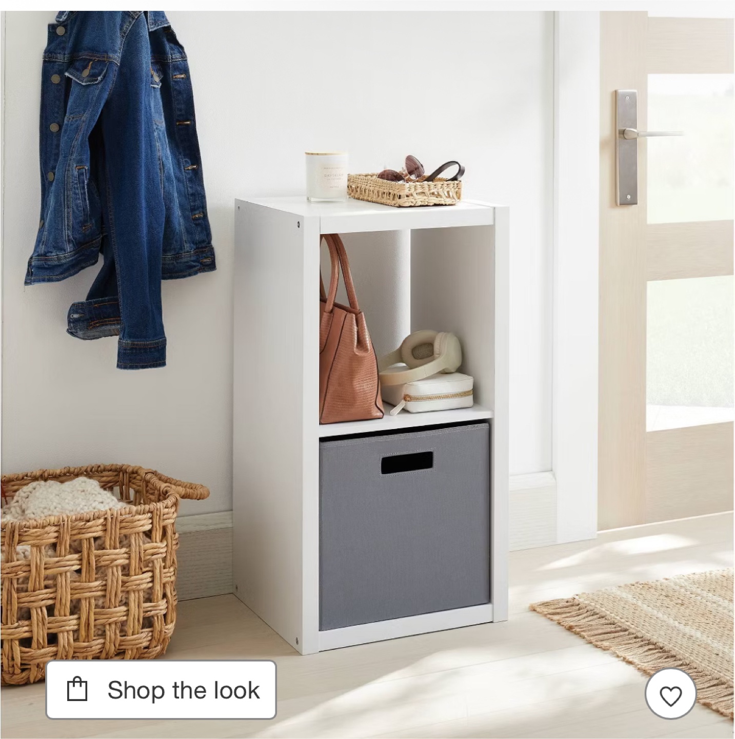 White 2-Cube Storage Shelf with bins  - Brightroom (Target) - photo 3