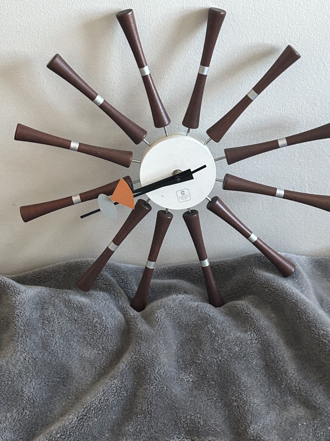 Cuppetry Mid-Century Starburst Clock