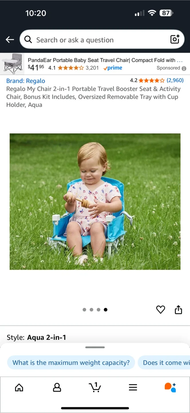 Regalo 2-in-1 Portable Booster Seat & Activity Chair image indicator(3)