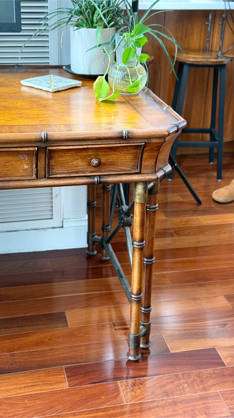 Wooden Desk – Bamboo & Belle Époque Style – $300 - photo 2