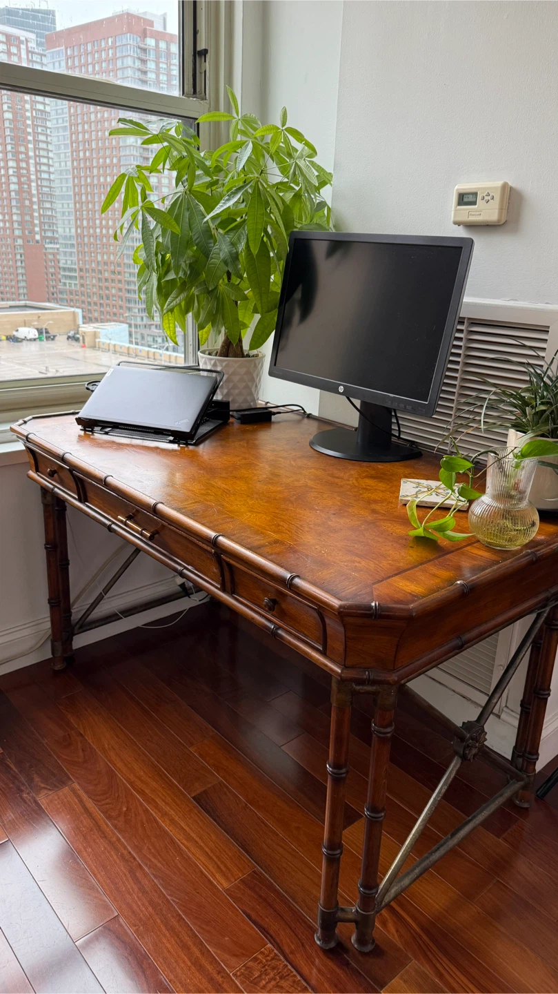 Wooden Desk – Bamboo & Belle Époque Style – $300 - photo 5
