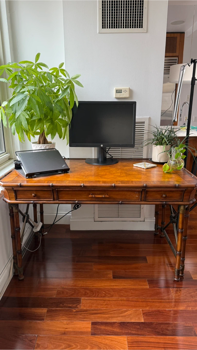 Wooden Desk – Bamboo & Belle Époque Style – $300