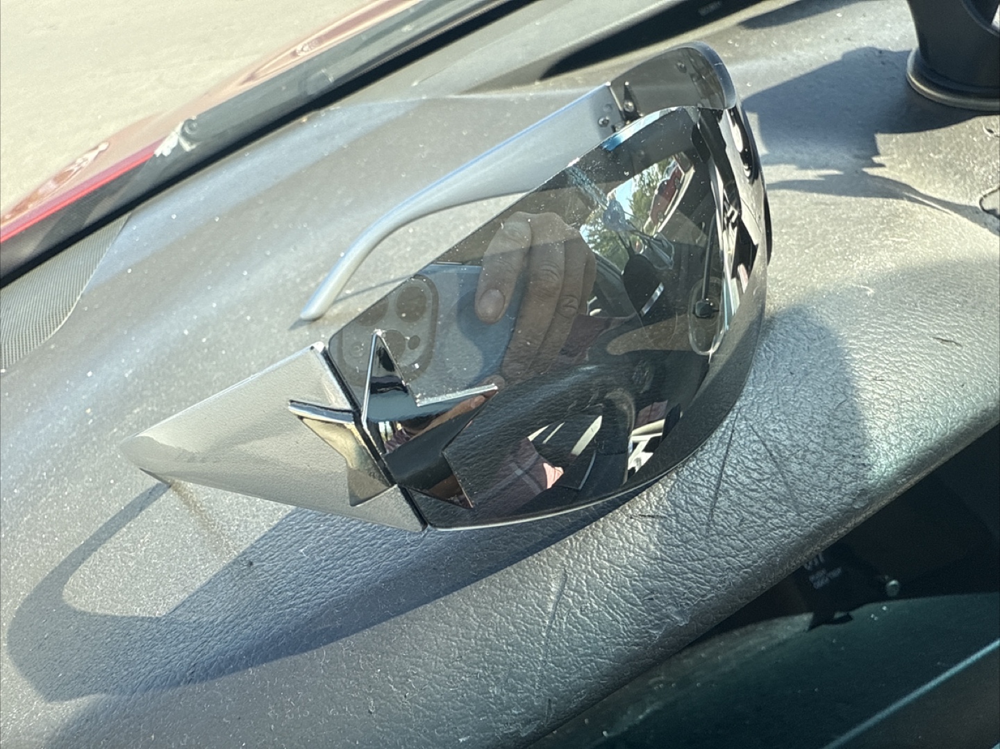 Silver Shield Sunglasses with Star Detail - photo 2