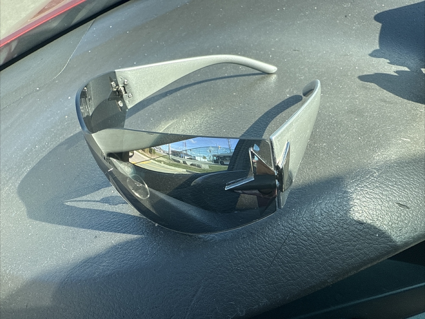 Silver Shield Sunglasses with Star Detail - photo 3