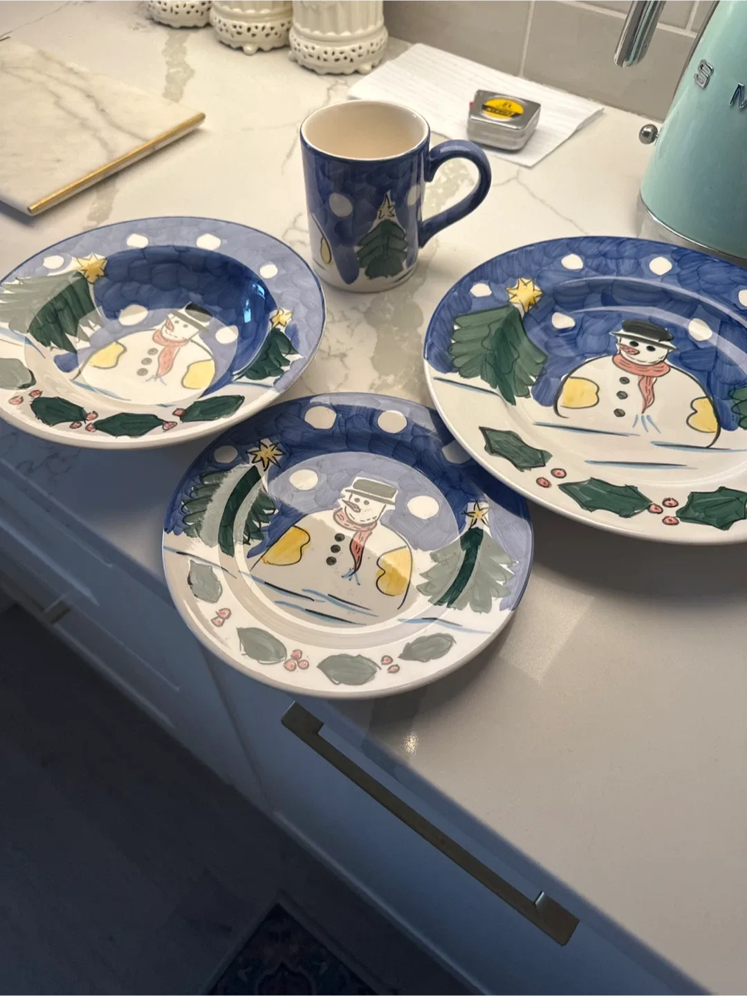 Snowman Christmas Plates & Mug Set thumbnail
