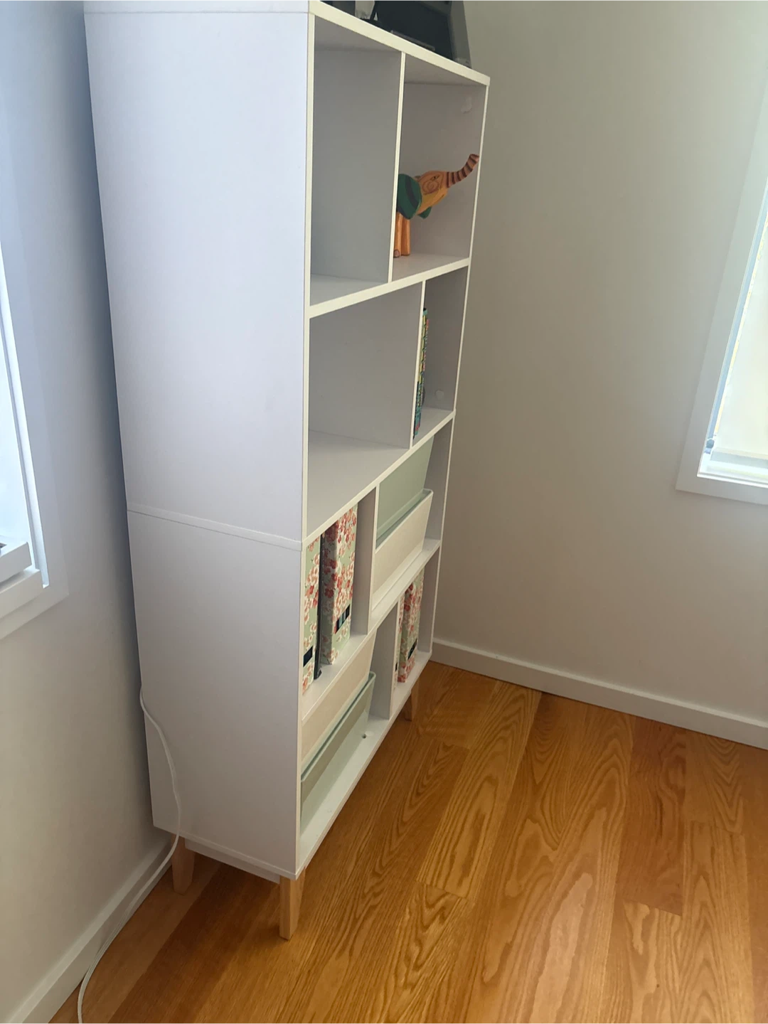 White Shelving Unit with Wooden Legs - photo 2