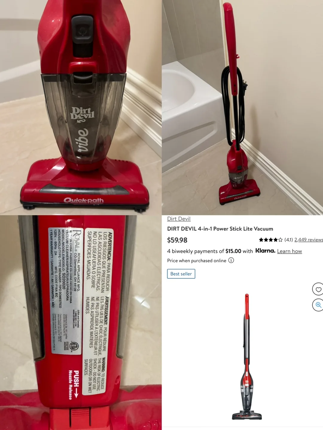 Dirt Devil Vibe Quickpath Stick Vacuum thumbnail