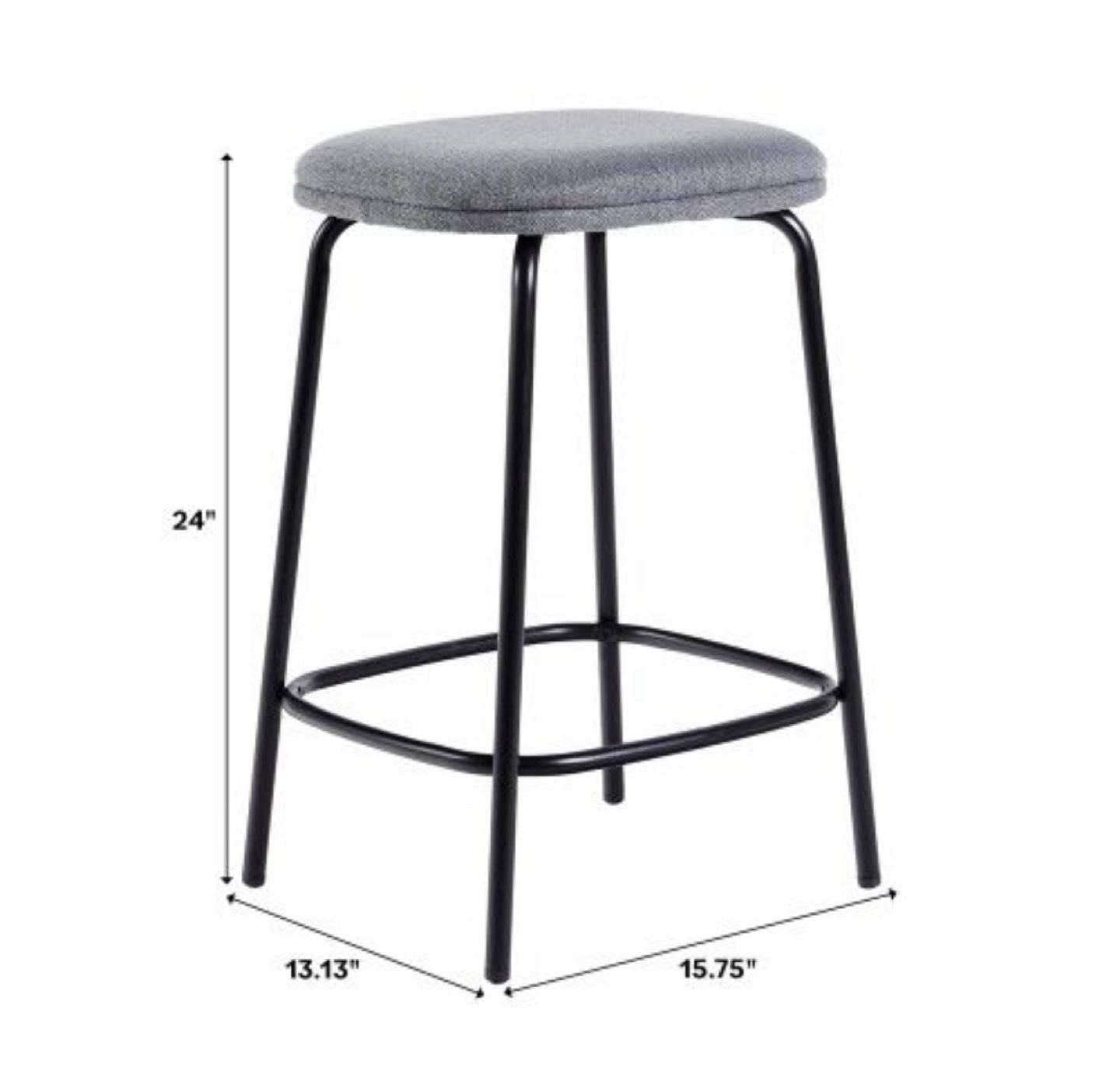 New Set of 2 Modern Counter Height Stools Grey - photo 2
