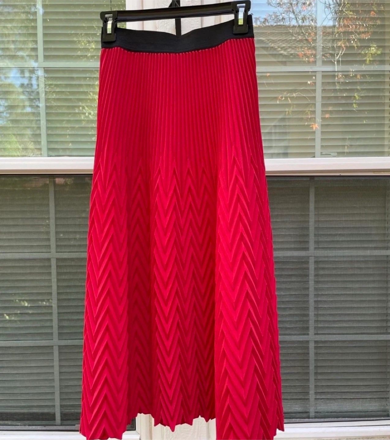 Maje Pleated Midi Skirt