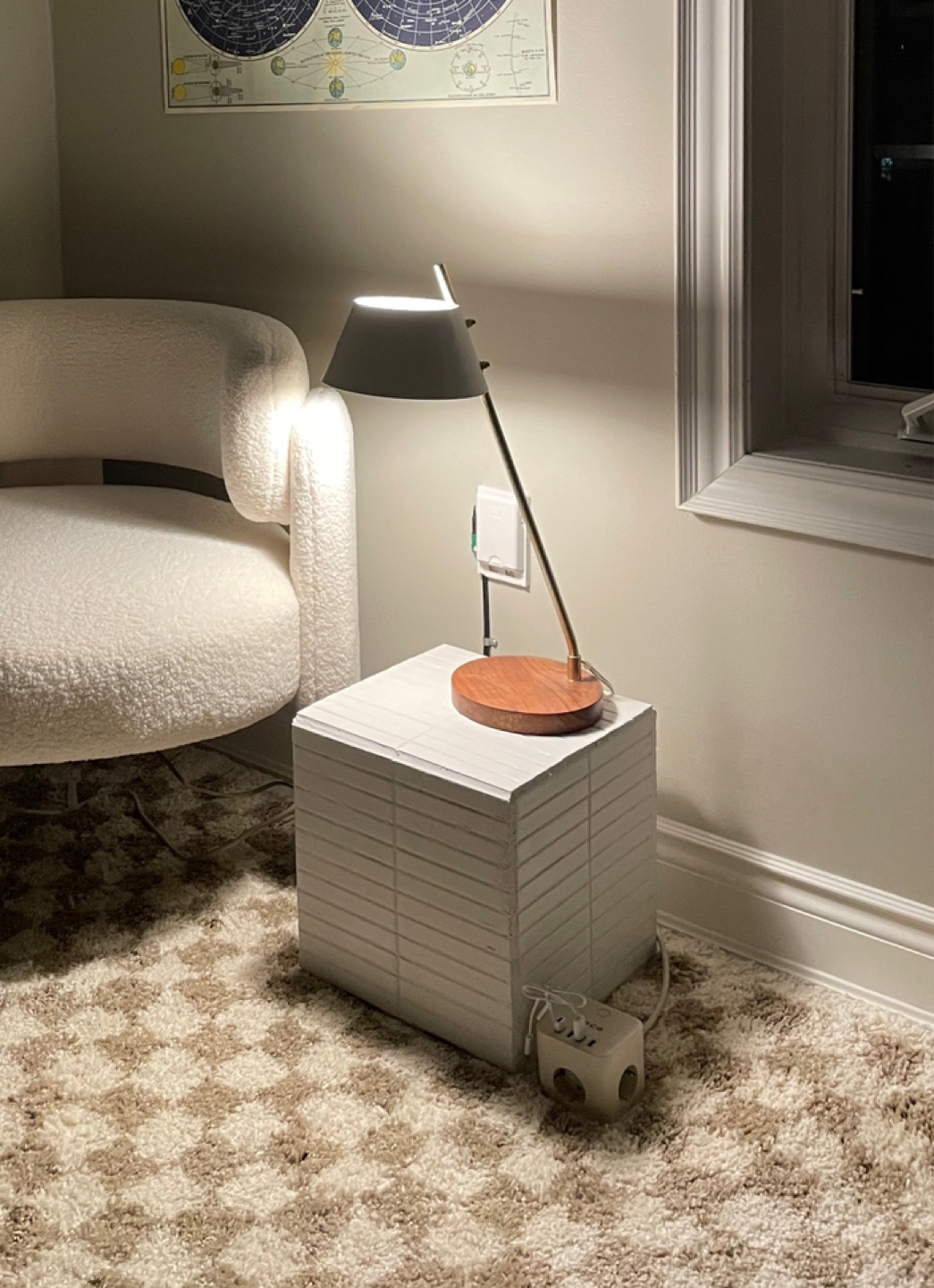 White Tile Side Table - photo 2