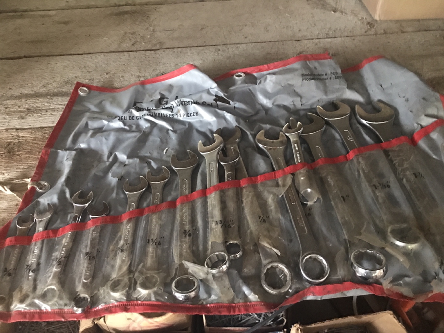 Gray Combination Wrench Set, 14 Pieces