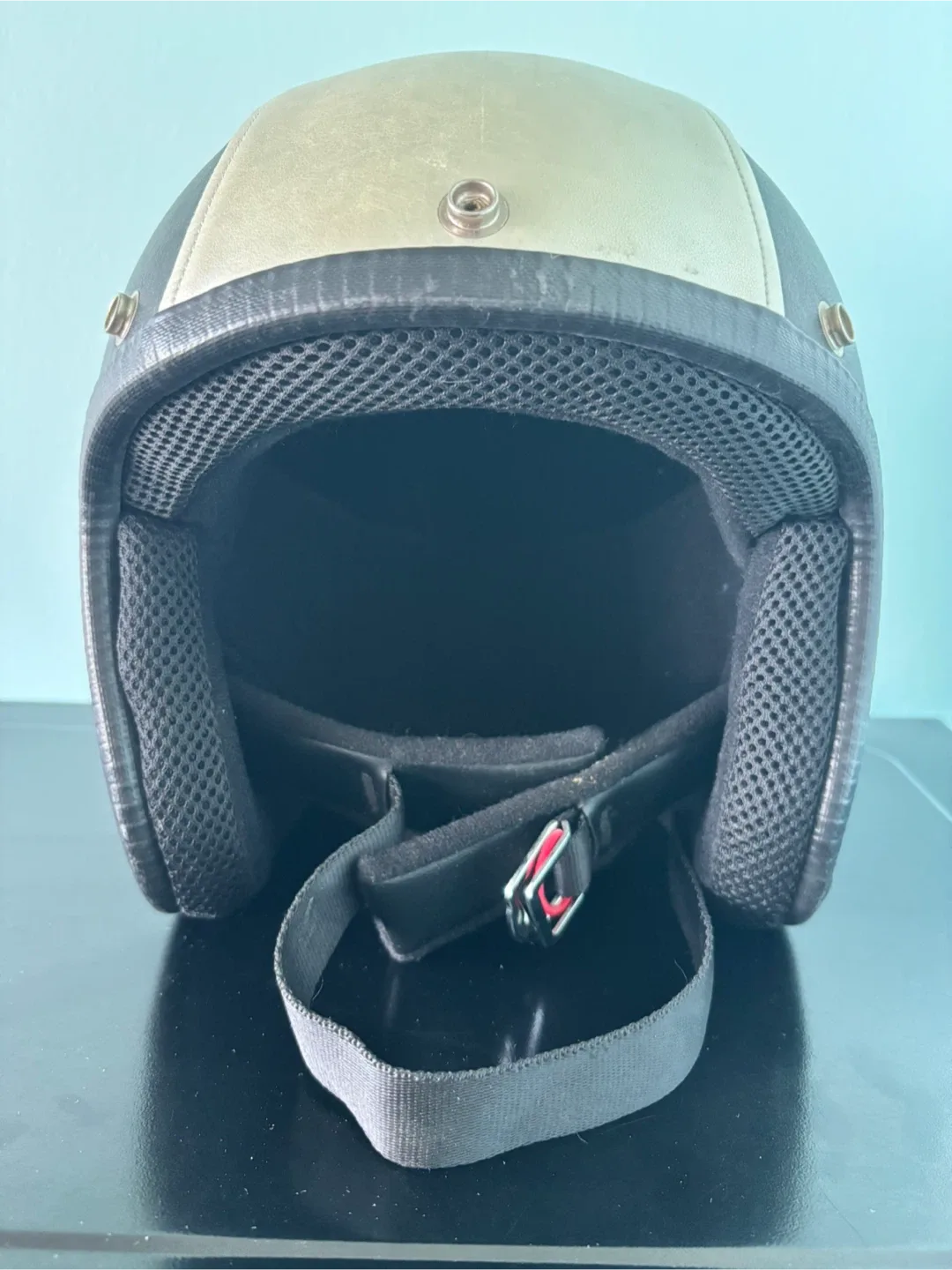 DOT Motorcycle Helmet - Black & Silver thumbnail