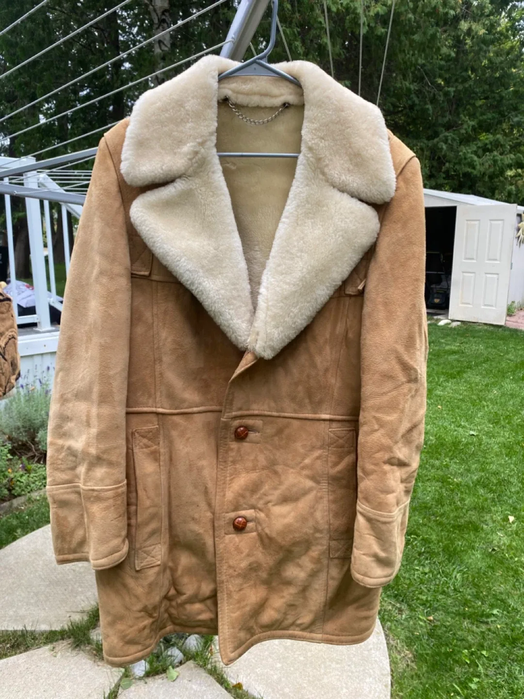 London Fog Maincoats Lambskin Shearling Collar Coat thumbnail
