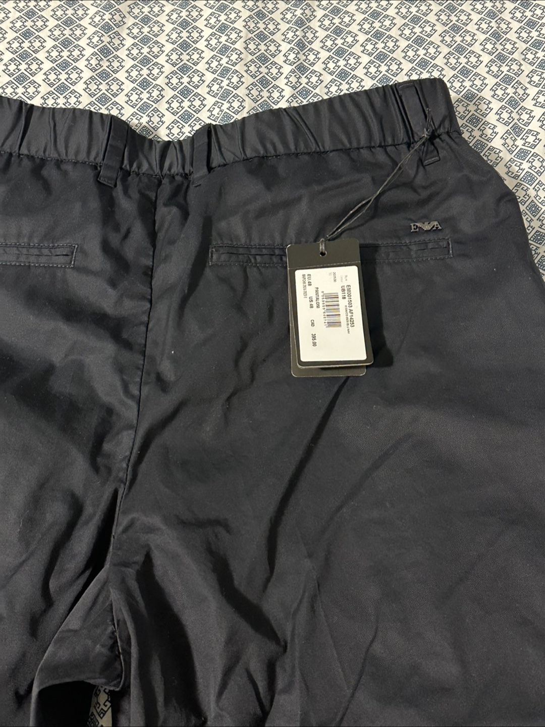 Emporio Armani Black Trousers, Size 50