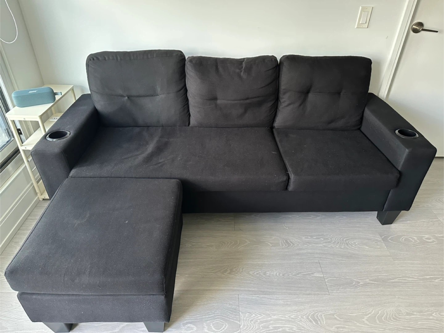 Black Sofa with Ottoman - photo 2