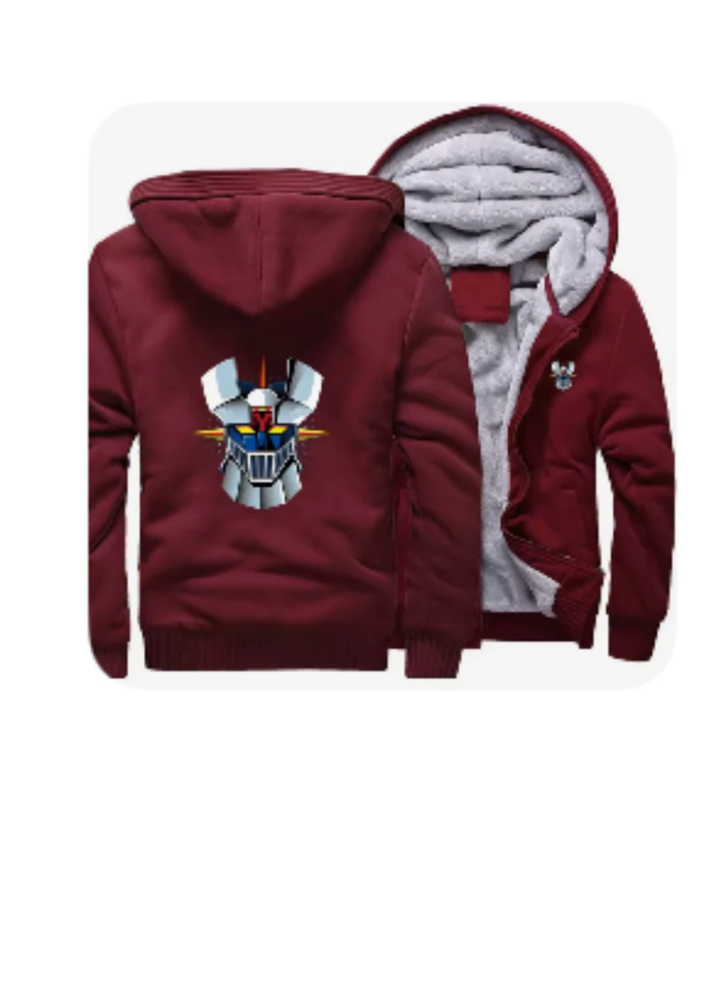 Burgundy Mazinger Z Fleece Hoodie