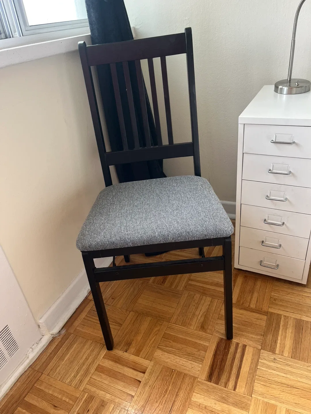 Costco - Black Folding Chair with Grey Cushion thumbnail