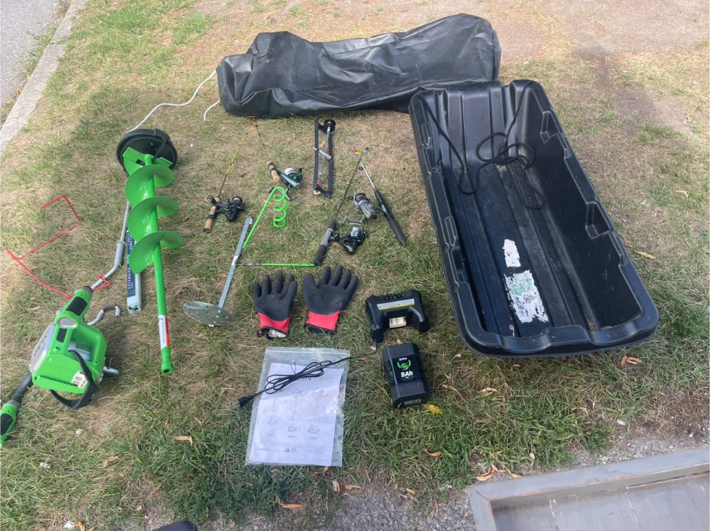 Ice Fishing Gear Set - Auger, Sled, Rods & More image indicator(6)