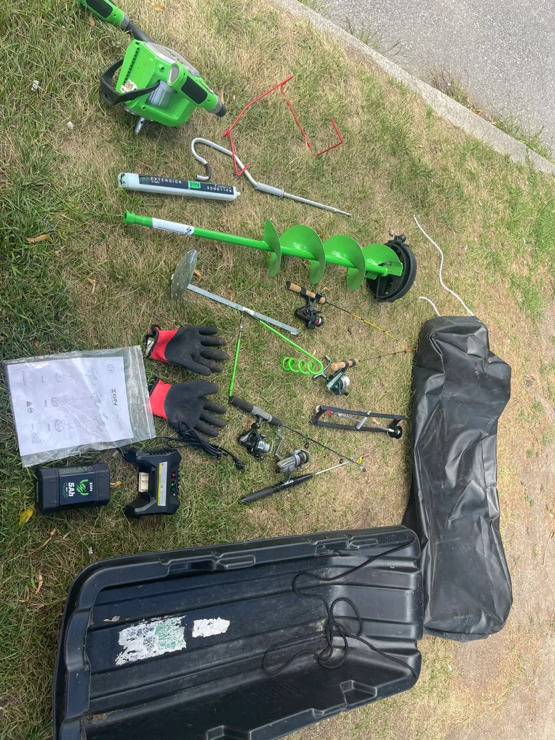 Ice Fishing Gear Set - Auger, Sled, Rods & More image indicator(4)