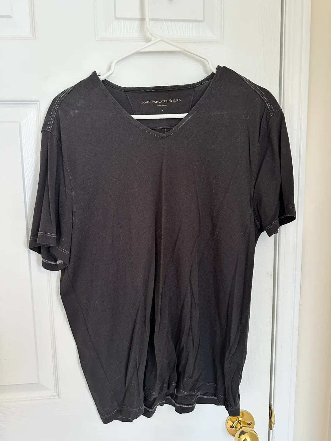 John Varvatos Black V-Neck T-Shirt - Size L thumbnail
