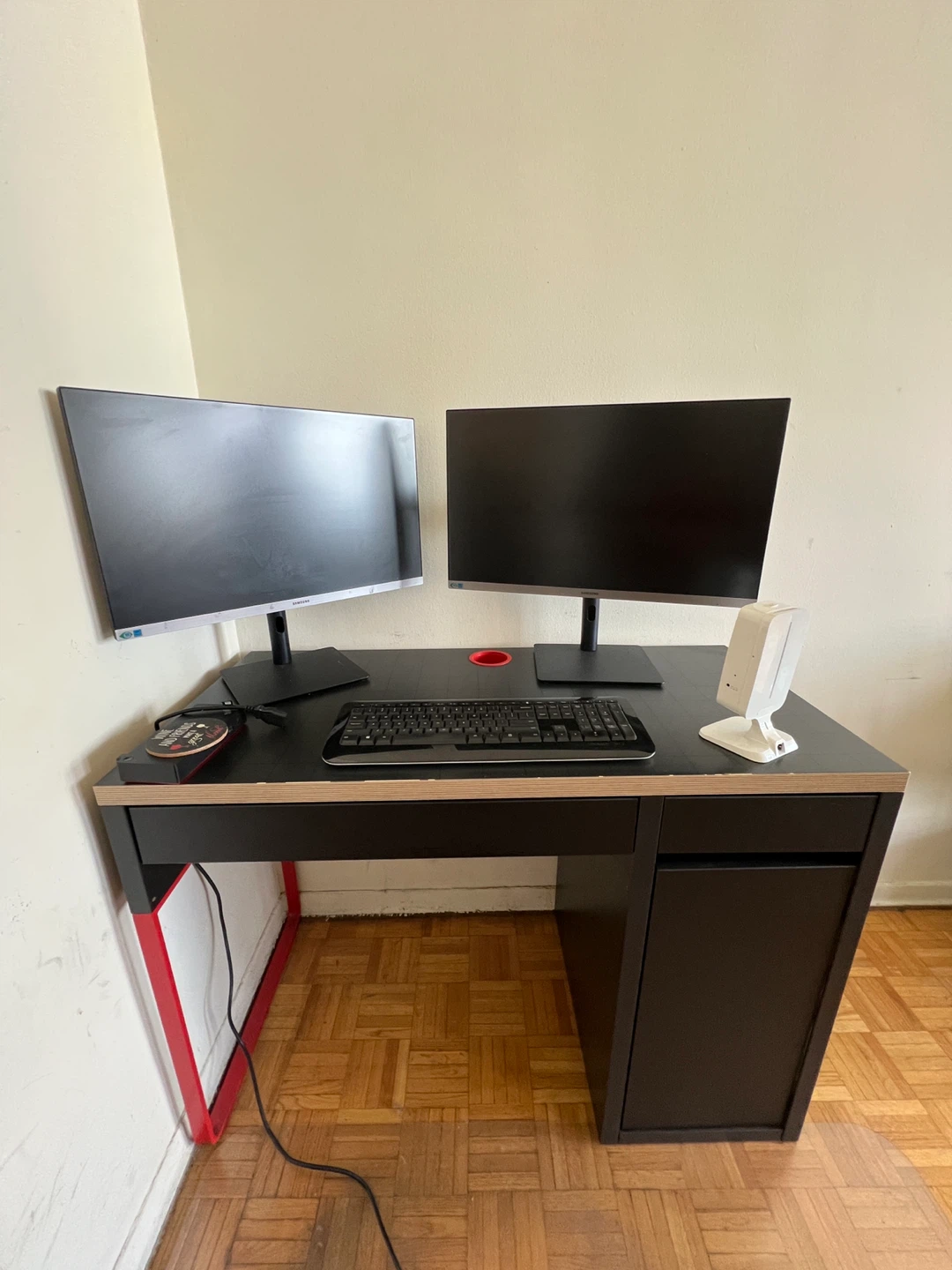 Black Gaming Desk with Storage