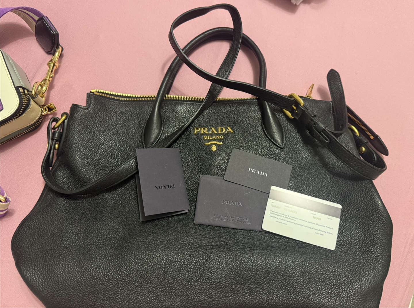 Prada Vit.Daino Black Leather Tote Bag - photo 4