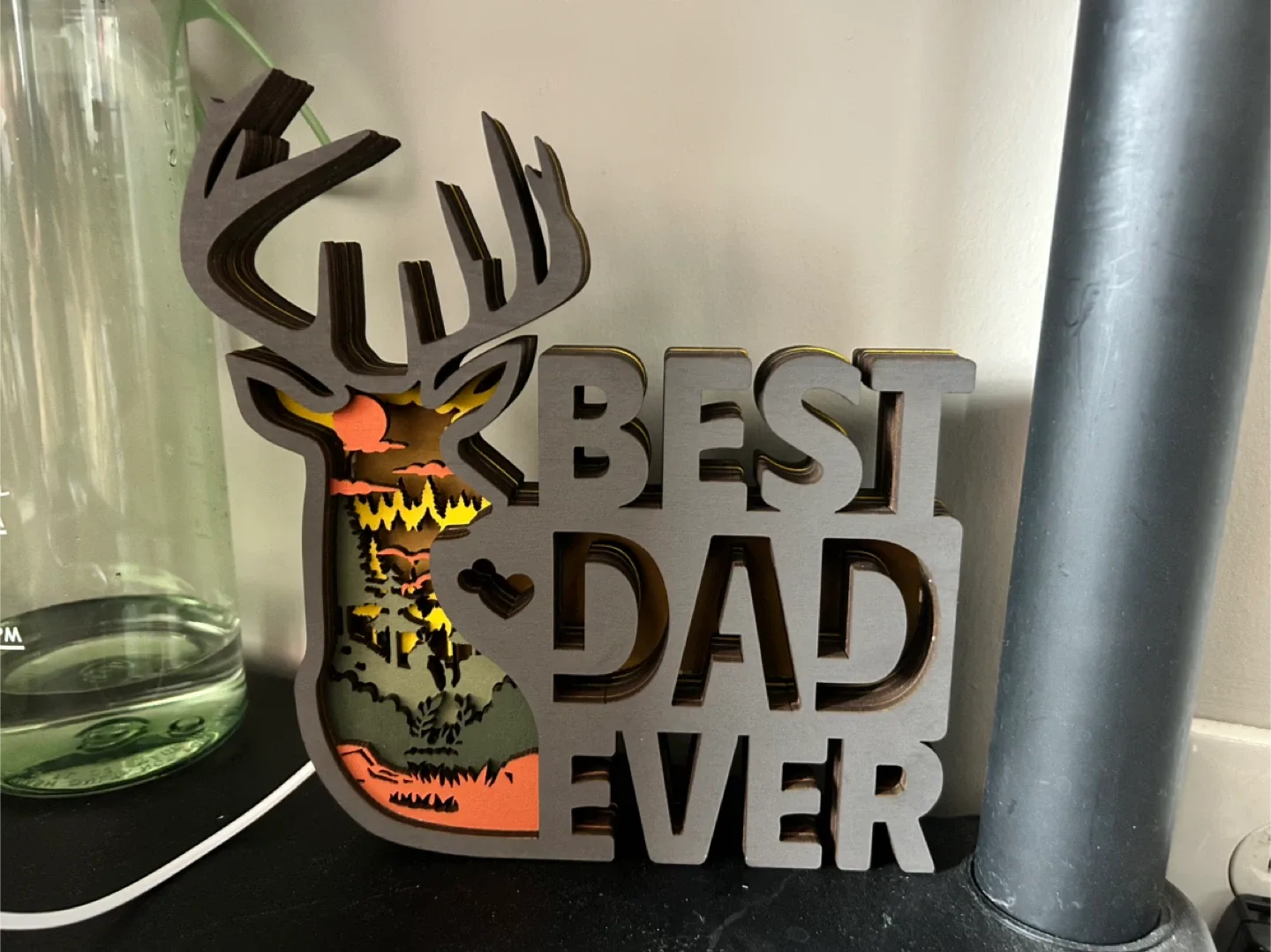 Best Dad Ever Deer LED Night Light - New in Box! image indicator(2)