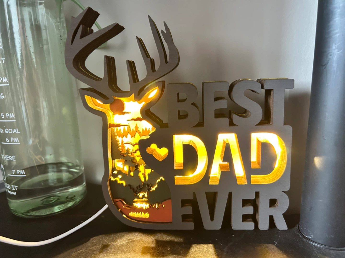 Best Dad Ever Deer LED Night Light - New in Box!
