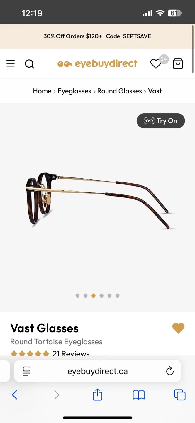 NEW Eyebuydirect Reading Glasses 0.5+ image indicator(5)