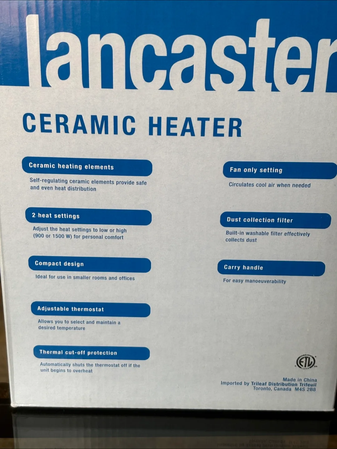Lancaster Ceramic Heater - Compact & Portable image indicator(4)